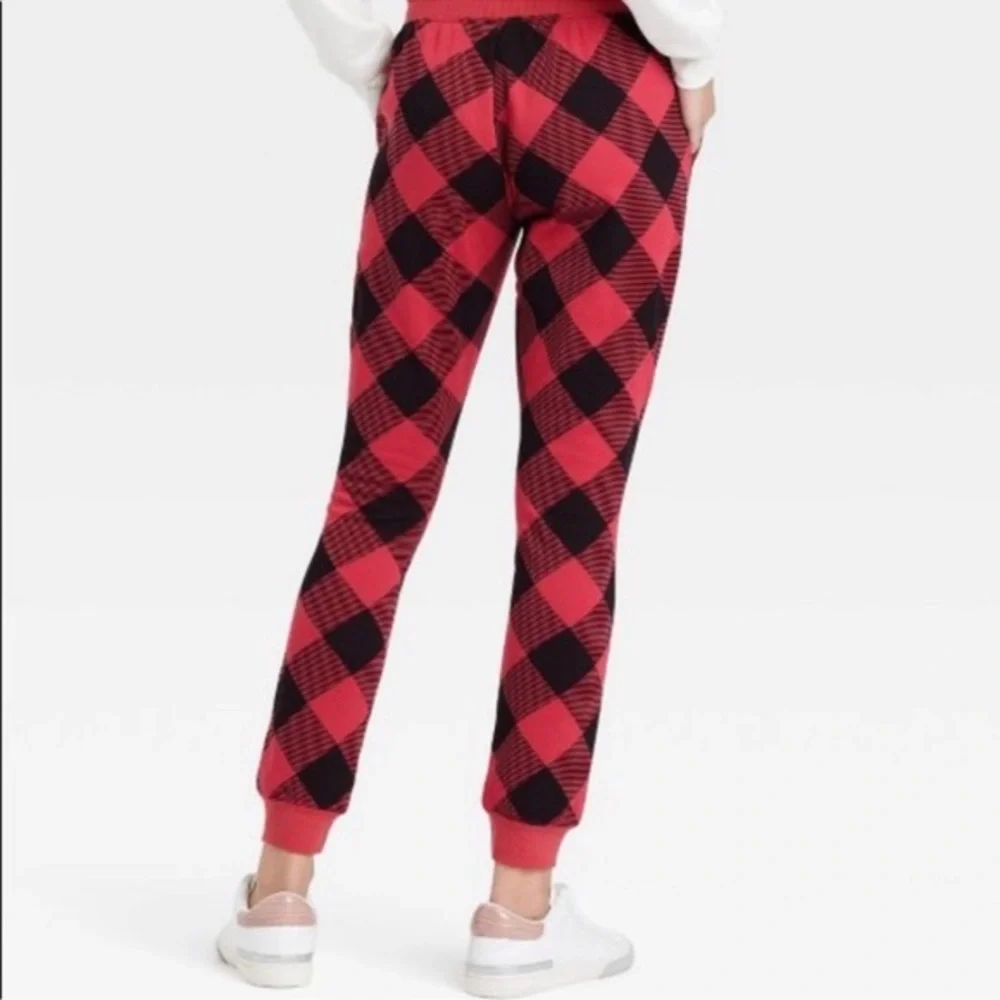 Zoe + Liv Red/Black‎ Plaid Joggers Size XXL - Picture 2 of 7